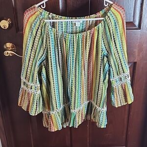 New Vintage JohnPaulRichard 70s Bell Sleeve Blouse Large